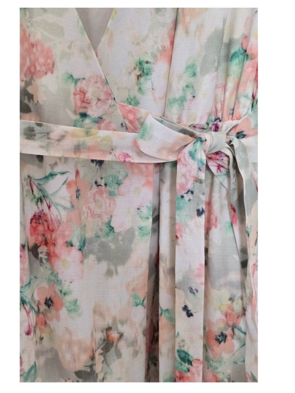 Alex Marie Irena Floral Botanical Midi Puff Sleeve Wrap Dress Sze 18 Cottagecore - Picture 5 of 9